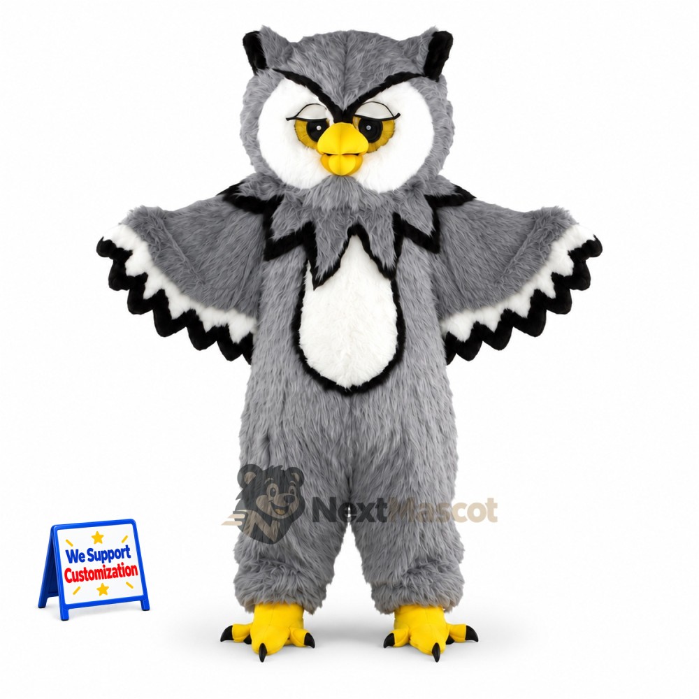 Owl Mascot Costume - Gray for Festivals Owl Mascot Costume - Gray for Festivals