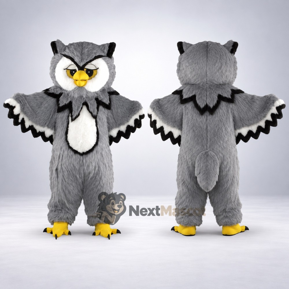 Owl Mascot Costume - Gray for Festivals Owl Mascot Costume - Gray for Festivals