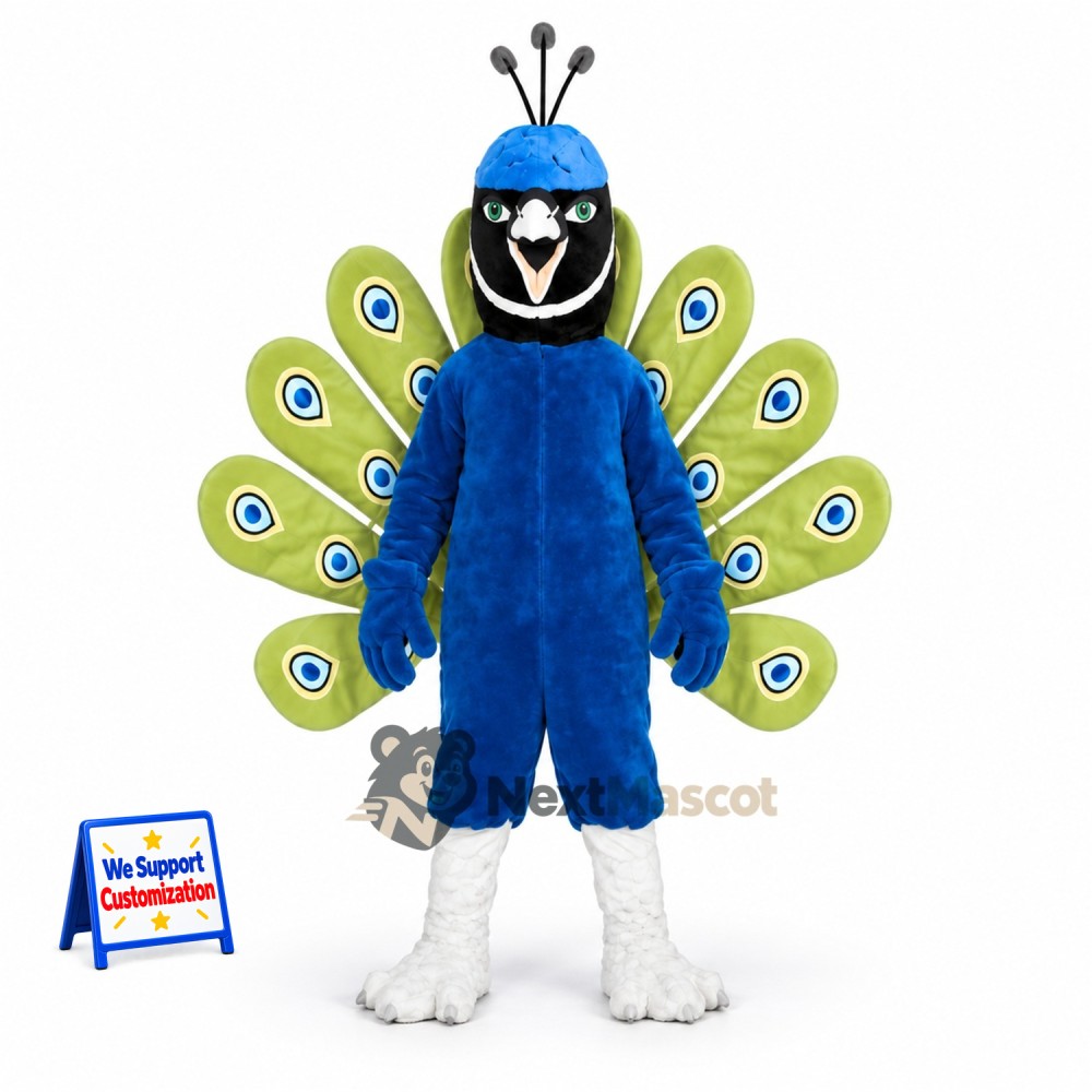 Peacock Mascot Costume - Blue for School Events Peacock Mascot Costume - Blue for School Events