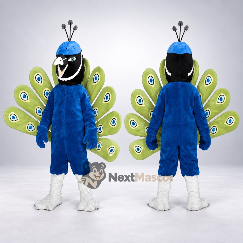 Peacock Mascot Costume - Blue for School Events Peacock Mascot Costume - Blue for School Events