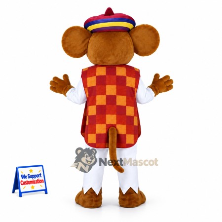 Mouse Mascot Costume - Checkered Shirt Mouse Mascot Costume - Checkered Shirt