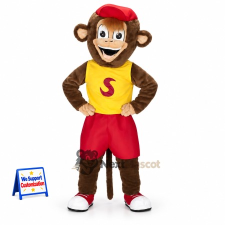 Monkey Mascot Costume - Yellow Shirt Monkey Mascot Costume - Yellow Shirt