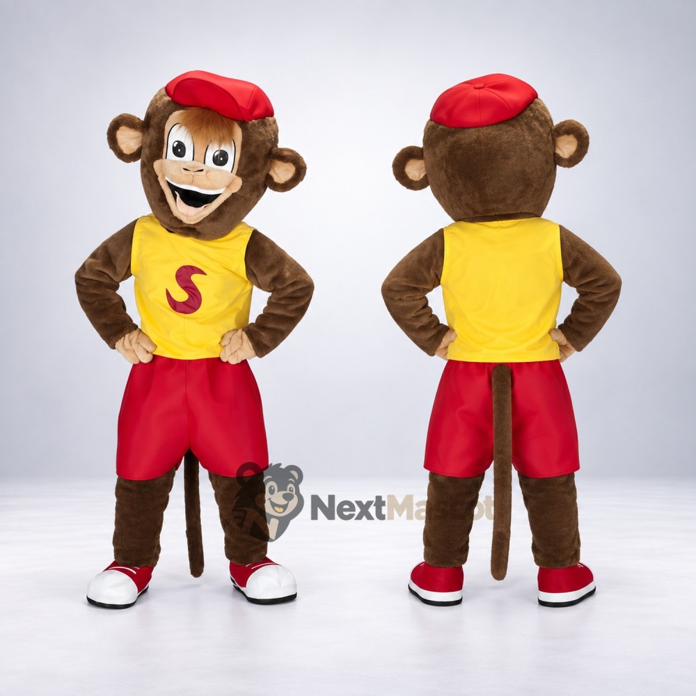 Monkey Mascot Costume - Yellow Shirt Monkey Mascot Costume - Yellow Shirt