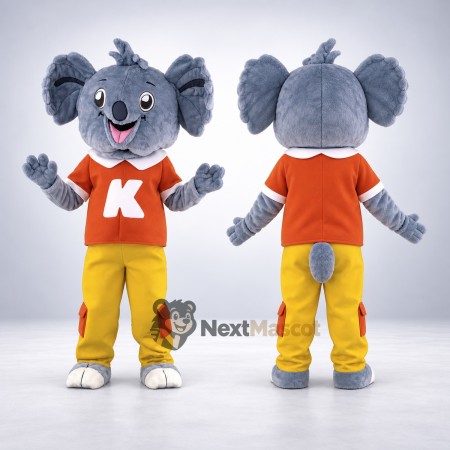Koala Mascot Costume - Orange Shirt for Parades Koala Mascot Costume - Orange Shirt for Parades