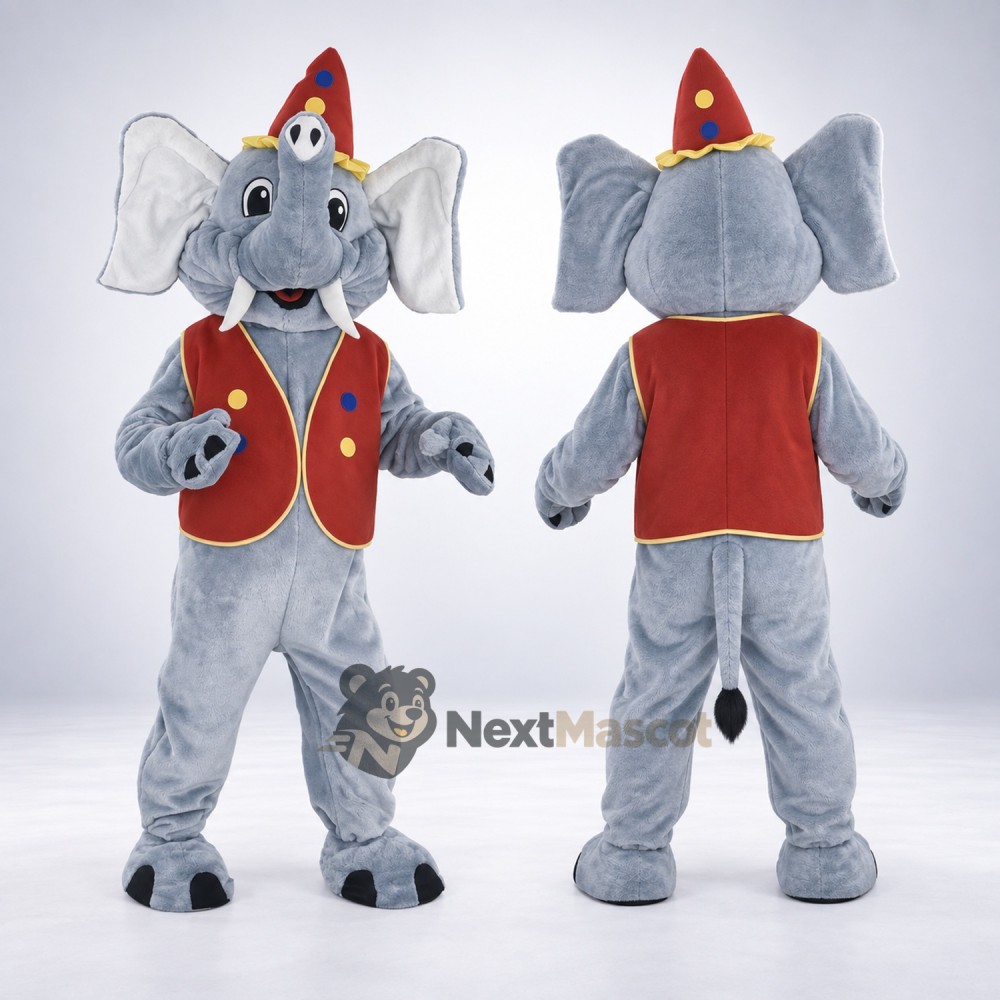 Elephant Mascot Costume - Circus Style for Festivals Elephant Mascot Costume - Circus Style for Festivals