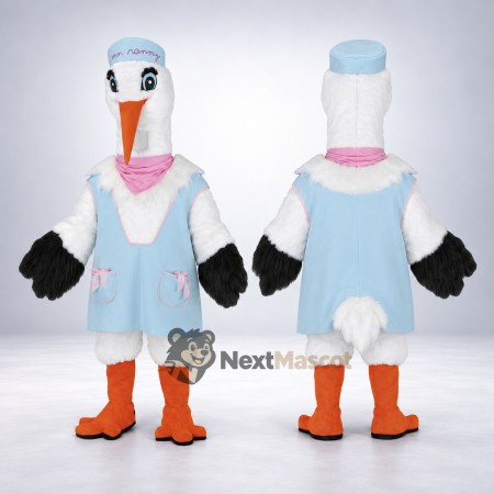 Stork Mascot Costume - Nurse Style Stork Mascot Costume - Nurse Style