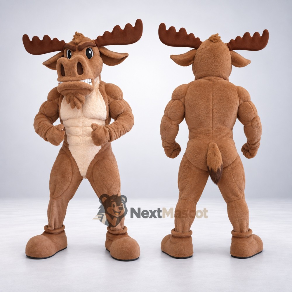Moose Mascot Costume - Muscular for School Events Moose Mascot Costume - Muscular for School Events
