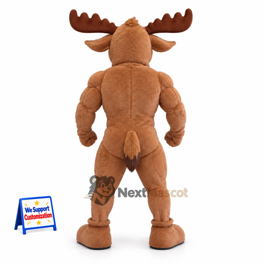 Moose Mascot Costume - Muscular for School Events Moose Mascot Costume - Muscular for School Events