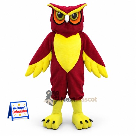 Owl Mascot Costume - Red for Community Events Owl Mascot Costume - Red for Community Events