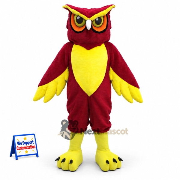 Owl Mascot Costume - Red for Community Events