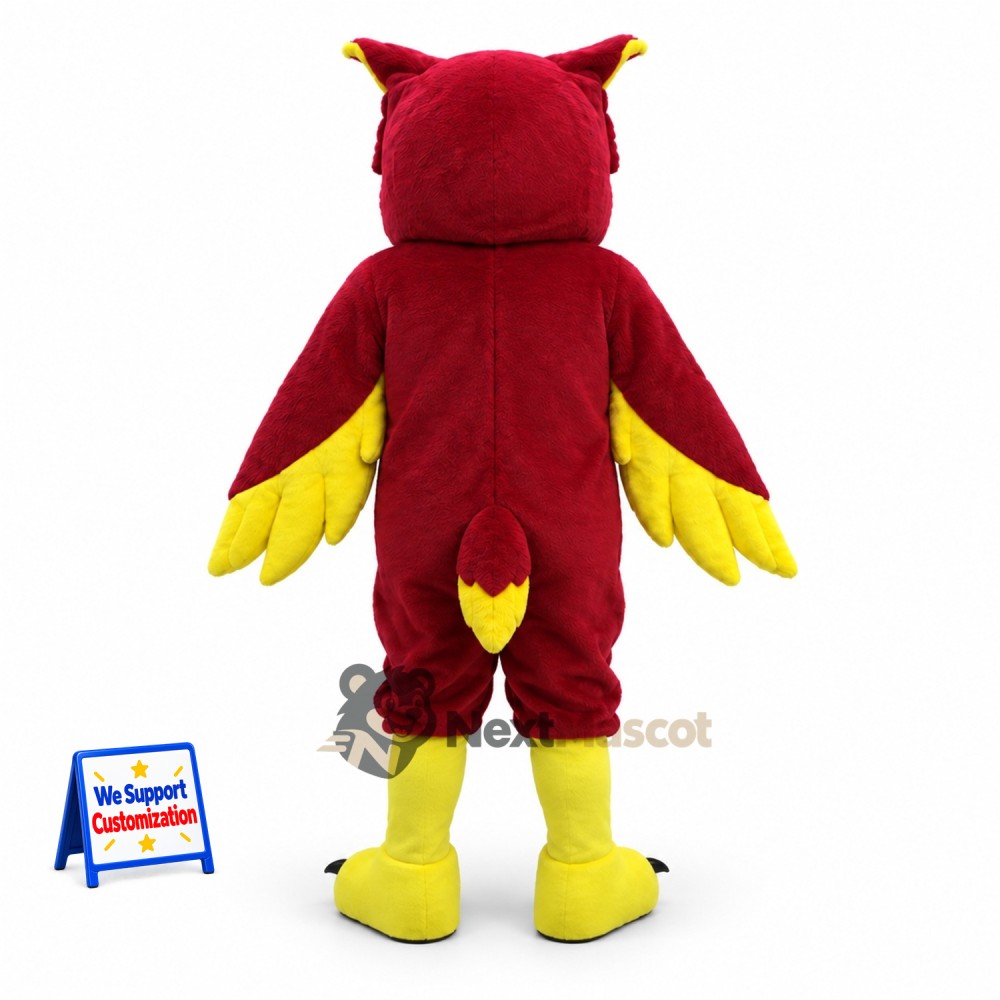 Owl Mascot Costume - Red for Community Events Owl Mascot Costume - Red for Community Events