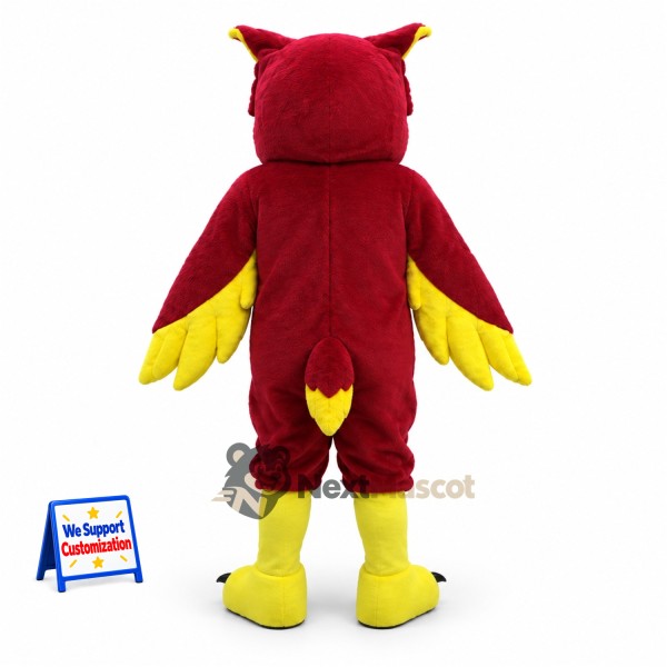Owl Mascot Costume - Red for Community Events Owl Mascot Costume - Red for Community Events