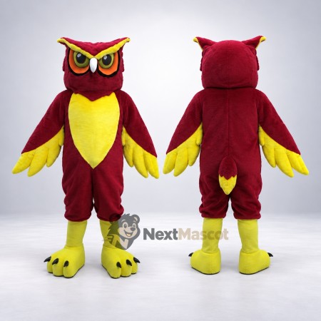 Owl Mascot Costume - Red for Community Events Owl Mascot Costume - Red for Community Events