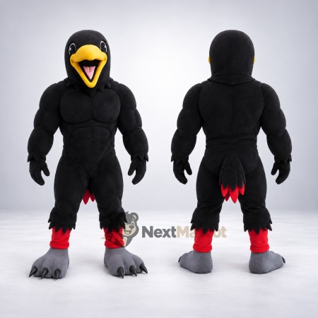 Eagle Mascot Costume - Muscular, Black Eagle Mascot Costume - Muscular, Black