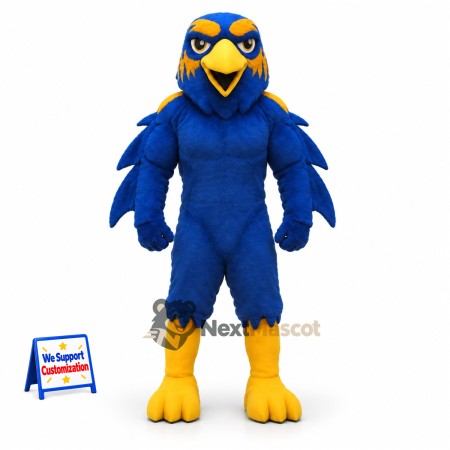 Eagle Mascot Costume - Muscular, Blue for School Events Eagle Mascot Costume - Muscular, Blue for School Events