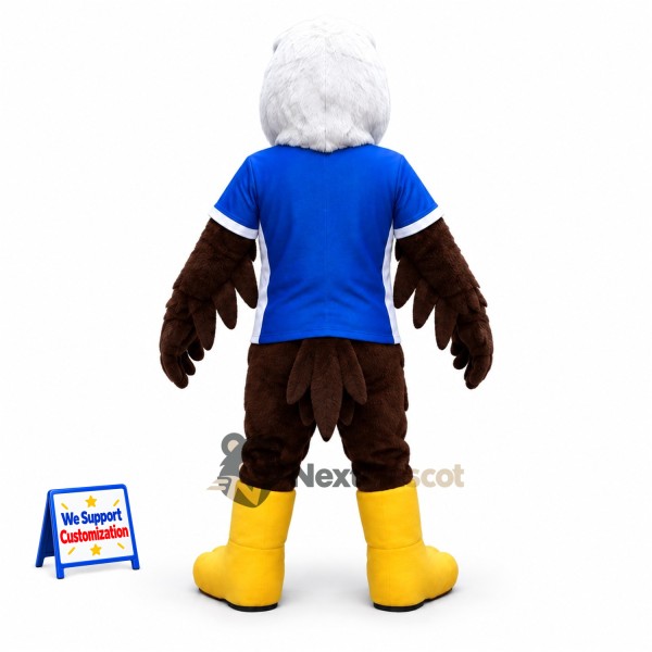 Bald Eagle Mascot Costume - Blue Shirt and Black Shorts Bald Eagle Mascot Costume - Blue Shirt and Black Shorts
