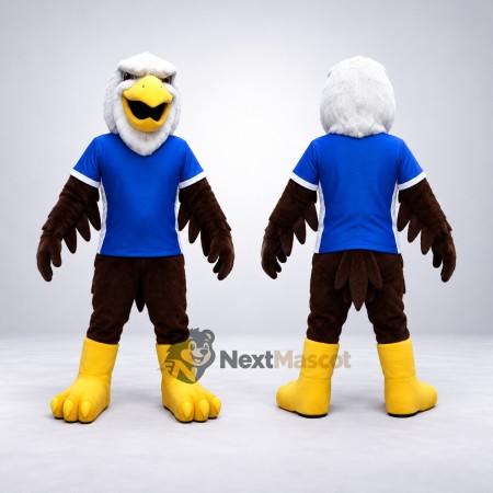 Bald Eagle Mascot Costume - Blue Shirt and Black Shorts Bald Eagle Mascot Costume - Blue Shirt and Black Shorts