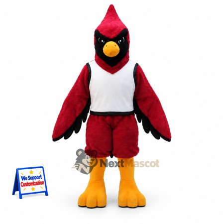 Cardinal Mascot Costume - Red, White Shirt for Community Events Cardinal Mascot Costume - Red, White Shirt for Community Events