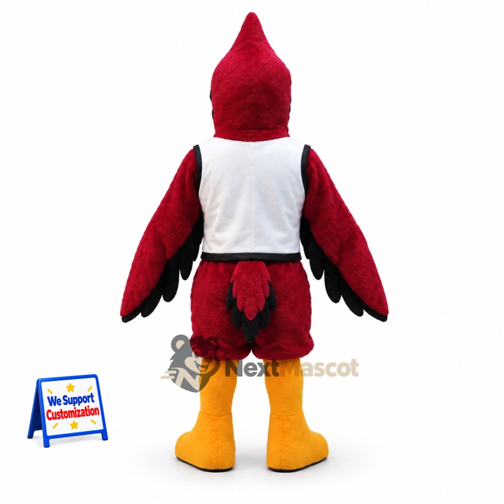 Cardinal Mascot Costume - Red, White Shirt for Community Events Cardinal Mascot Costume - Red, White Shirt for Community Events