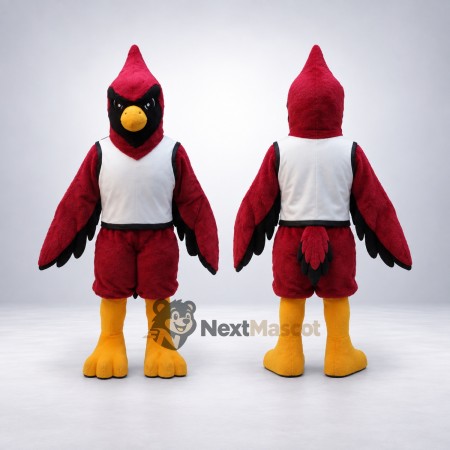 Cardinal Mascot Costume - Red, White Shirt for Community Events Cardinal Mascot Costume - Red, White Shirt for Community Events