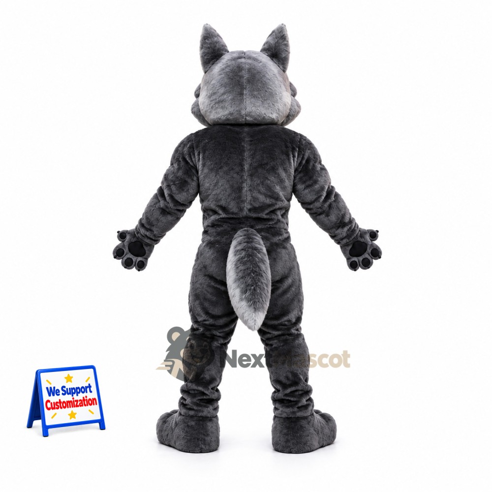 Wolf Mascot Costume - Muscular, Gray for School Events Wolf Mascot Costume - Muscular, Gray for School Events