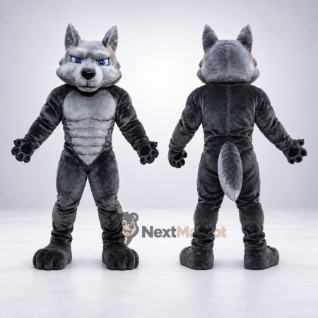 Wolf Mascot Costume - Muscular, Gray for School Events Wolf Mascot Costume - Muscular, Gray for School Events