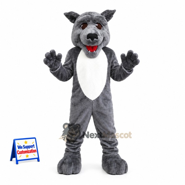Wolf Mascot Costume - Gray for Youth Events