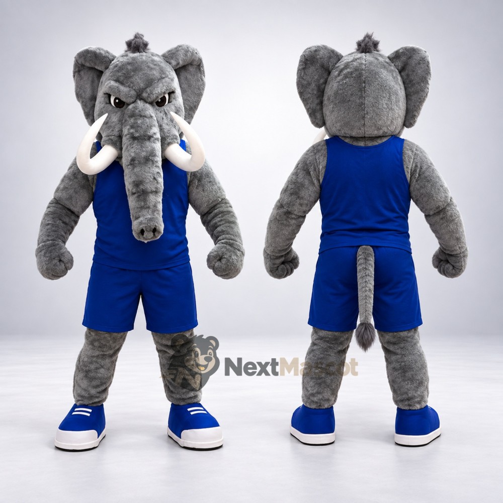 Elephant Mascot Costume - Blue Uniform Elephant Mascot Costume - Blue Uniform