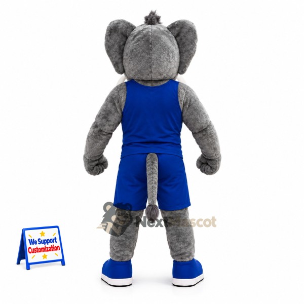 Elephant Mascot Costume - Blue Uniform Elephant Mascot Costume - Blue Uniform