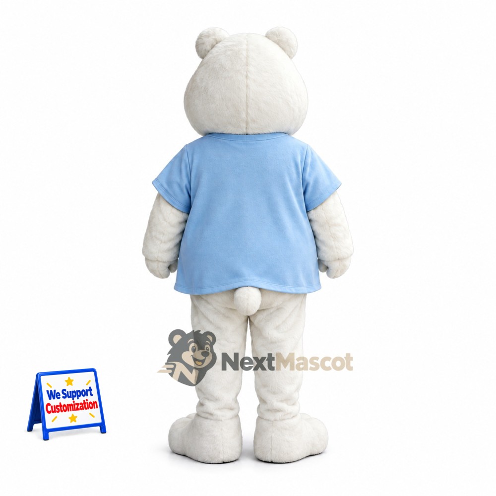 Bear Mascot Costume - Blue Shirt