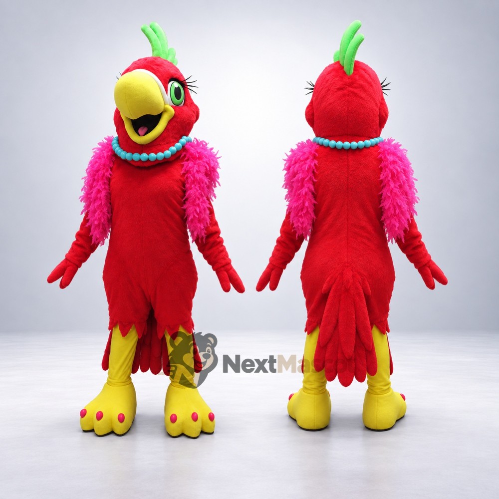 Parrot Mascot Costume - Red for Grand Openings