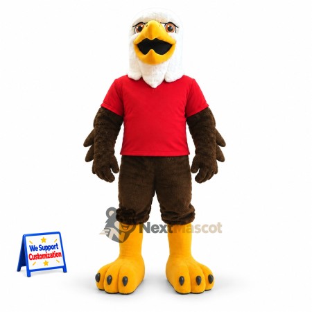 Bald Eagle Mascot Costume - Red Shirt for School Events Bald Eagle Mascot Costume - Red Shirt for School Events