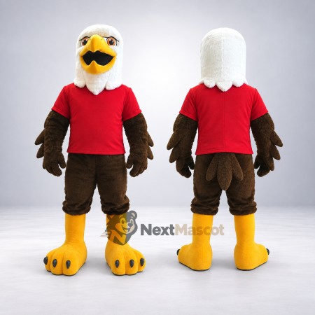 Bald Eagle Mascot Costume - Red Shirt for School Events Bald Eagle Mascot Costume - Red Shirt for School Events
