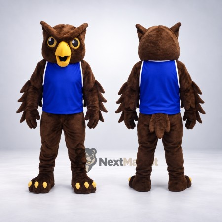 Owl Mascot Costume - Blue Shirt for Parades Owl Mascot Costume - Blue Shirt for Parades