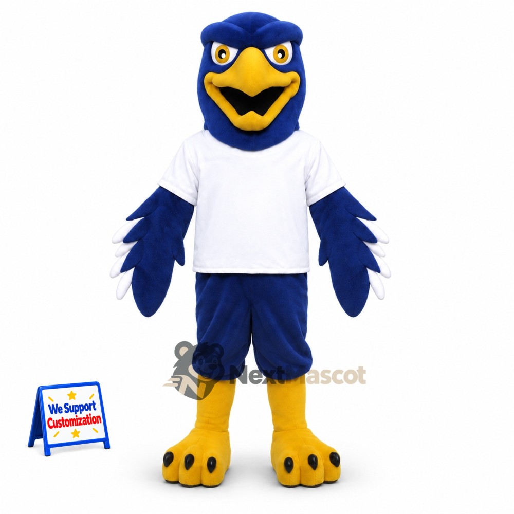 Eagle Mascot Costume - Blue, White Shirt and Navy Shorts Eagle Mascot Costume - Blue, White Shirt and Navy Shorts