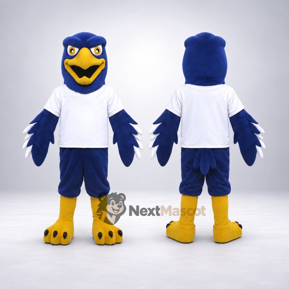 Eagle Mascot Costume - Blue, White Shirt and Navy Shorts Eagle Mascot Costume - Blue, White Shirt and Navy Shorts
