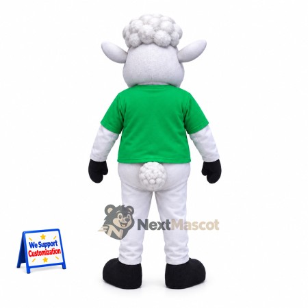 Sheep Mascot Costume - Green Shirt Sheep Mascot Costume - Green Shirt