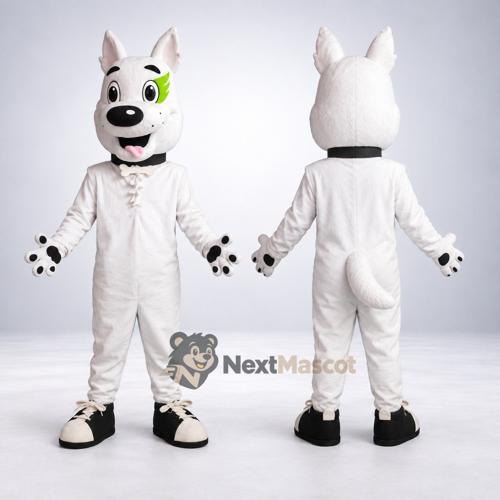 Dog Mascot Costume - White for School Events Dog Mascot Costume - White for School Events