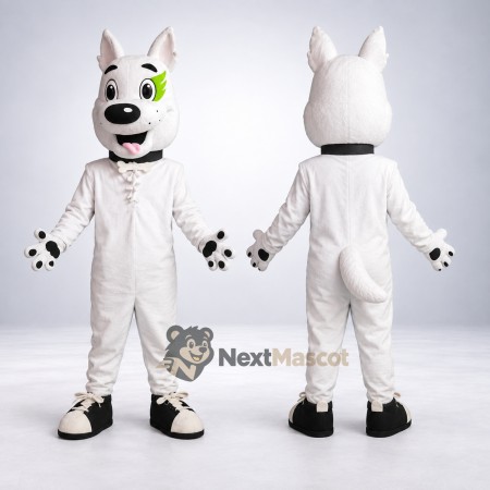Dog Mascot Costume - White for School Events Dog Mascot Costume - White for School Events