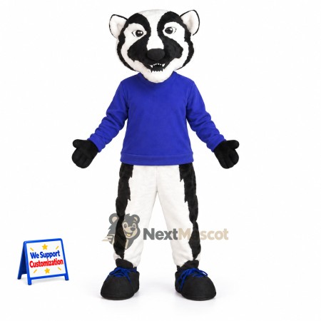 Badger Mascot Costume - Blue Shirt