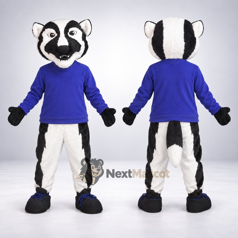 Badger Mascot Costume - Blue Shirt