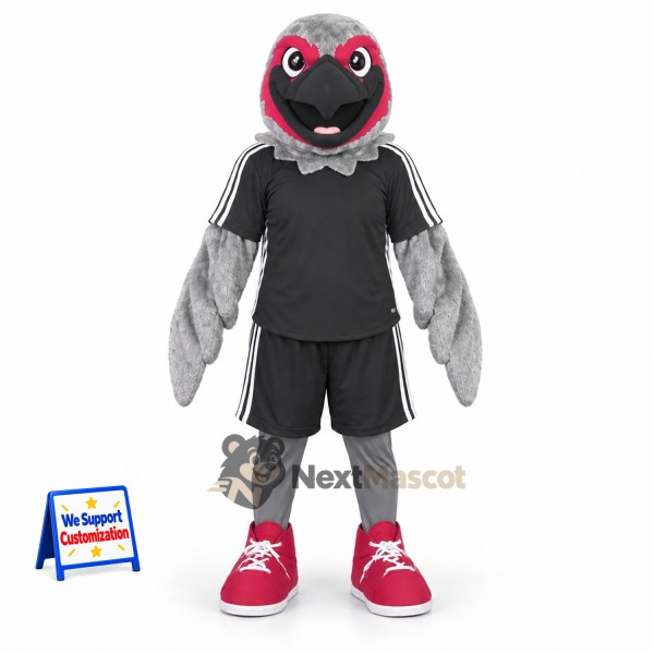 Vulture Mascot Costume - Gray, Black Uniform