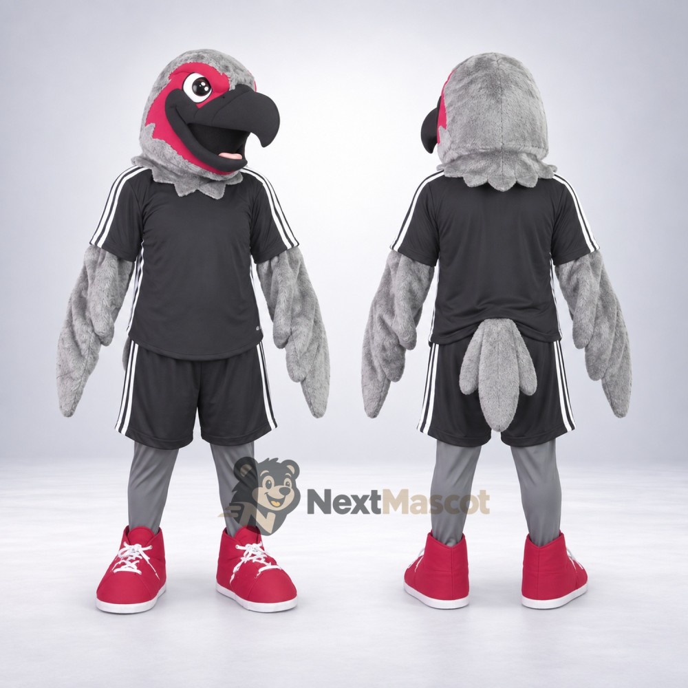 Vulture Mascot Costume - Gray, Black Uniform Vulture Mascot Costume - Gray, Black Uniform