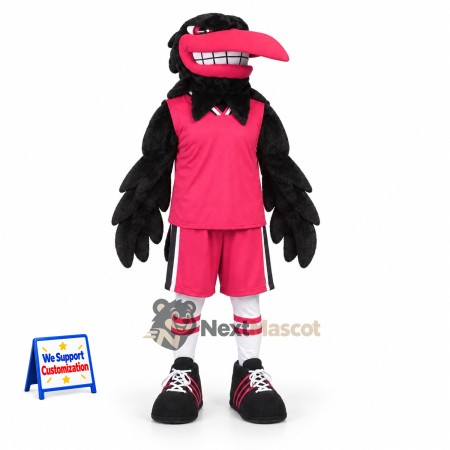 Raven Mascot Costume - Black, Red Uniform for Parades Raven Mascot Costume - Black, Red Uniform for Parades