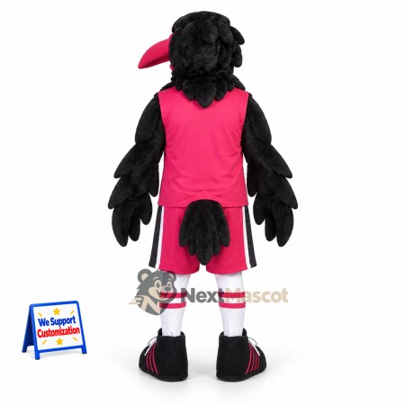 Raven Mascot Costume - Black, Red Uniform for Parades Raven Mascot Costume - Black, Red Uniform for Parades