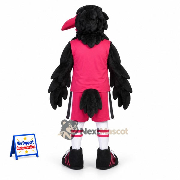 Raven Mascot Costume - Black, Red Uniform for Parades Raven Mascot Costume - Black, Red Uniform for Parades