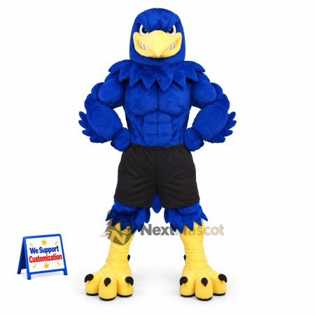 Eagle Mascot Costume - Muscular, Blue for Community Events Eagle Mascot Costume - Muscular, Blue for Community Events