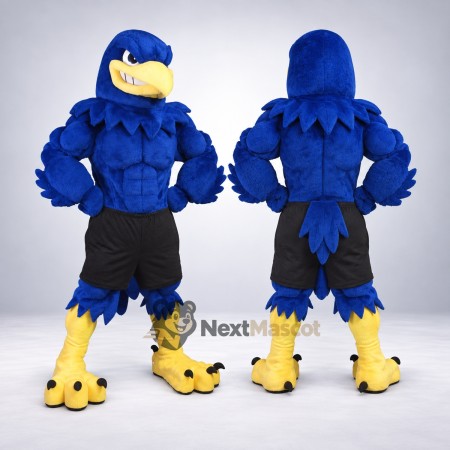 Eagle Mascot Costume - Muscular, Blue for Community Events Eagle Mascot Costume - Muscular, Blue for Community Events