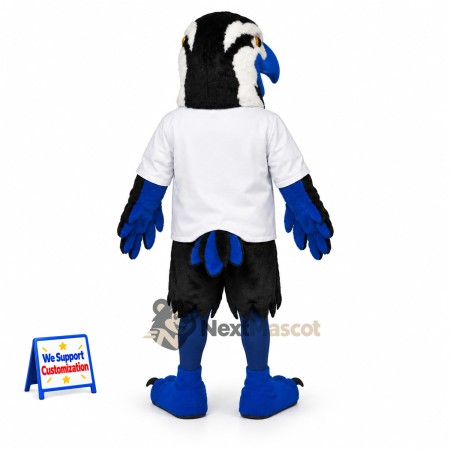 Eagle Mascot Costume - Blue and Black, White Shirt for Parades Eagle Mascot Costume - Blue and Black, White Shirt for Parades