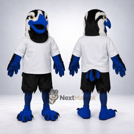 Eagle Mascot Costume - Blue and Black, White Shirt for Parades Eagle Mascot Costume - Blue and Black, White Shirt for Parades